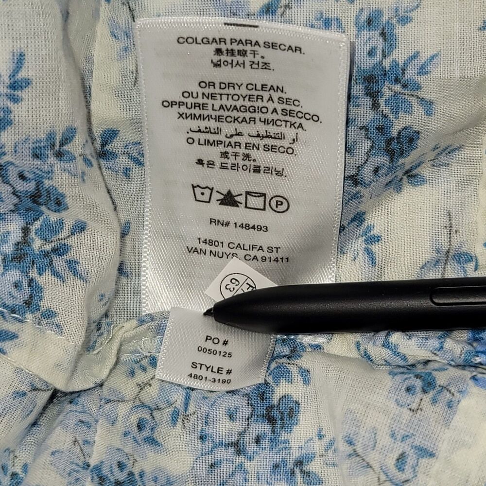 DÔEN Marcie Skirt Citron Rosier Floral Blue White Organic Cotton Maxi XS NWT* - Picture 11 of 11